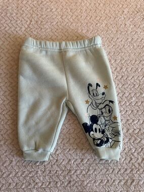 Disney Light Green Baby Jogger Pants with Character Print